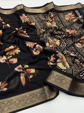 Load image into Gallery viewer, Admirable Party Wear Pure Soft Silk Zari Border Print Fancy Designer Saree With Blouse Piece