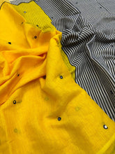 Load image into Gallery viewer, Elegant Festive Wear Soft Chanderi Cotton With Embroidery n Foil Mirror Work Fancy Designer Saree With Blouse Piece