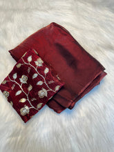 Load image into Gallery viewer, Luxury Function Wear Crush Silk Fancy Designer Saree With Heavy Beeds Work Blouse