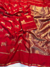 Load image into Gallery viewer, Stunning Party Wear Pure Soft Viscose Crape Silk Jacquard Work Rich Pallu Fancy Designer Saree With Blouse Piece
