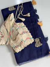 Load image into Gallery viewer, Heritage Party Wear Chanderi Cotton Embroidery n Tussels Work Fancy Designer Saree With Stitched Blouse
