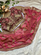Load image into Gallery viewer, Groovy Party Wear Soft Satin Silk Embroidery n Sequence Work Fancy Designer Saree With Stitched Blouse Piece