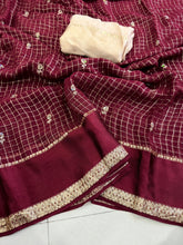 Load image into Gallery viewer, Regal Wedding Wear Viscose Georgette Sequence Work Fancy Designer Saree With Blissful Blouse Piece