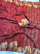 Load image into Gallery viewer, Stunning Party Wear Pure Dola Silk Jacquard Weaving Border Rich Pallu Fancy Designer Saree With Blouse