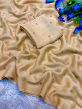 Load image into Gallery viewer, Glossy Festive Wear Crush Silk Butti n Handwork Fancy Designer Saree With Blouse Piece