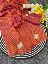 Load image into Gallery viewer, Forbearance Party Wear Soft Silk Handwork Butta Fancy Designer Saree For Wedding