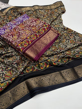 Load image into Gallery viewer, Delightful Function Wear Pure Soft Silk Jacquard Border Print Fancy Designer Saree With Blouse Piece