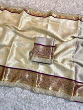 Load image into Gallery viewer, Latest Festive Wear Banarasi Tissue Silk Jacquard n Mirror lace Work Fancy Designer Saree For Occasion
