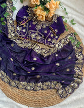 Load image into Gallery viewer, Splendorous Wedding Wear Silk Heavy Embroidery n Sequence Work Fancy Designer Saree With Stitched Blouse