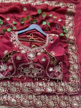Load image into Gallery viewer, Splendorous Wedding Wear Silk Heavy Embroidery n Sequence Work Fancy Designer Saree With Stitched Blouse
