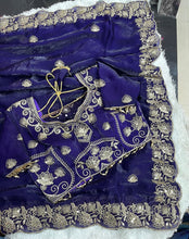 Load image into Gallery viewer, Splendorous Wedding Wear Silk Heavy Embroidery n Sequence Work Fancy Designer Saree With Stitched Blouse
