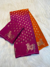 Load image into Gallery viewer, Magnetic Party Wear Pure Viscose Silk Jacquard Weaving Work Rich Pallu Fancy Designer Saree With Blouse Piece