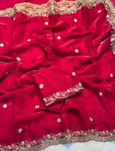 Load image into Gallery viewer, Exquisite Party Wear Pure Silk Embroidery Sequence n Multi Thread Work Fancy Saree With Matching Blouse