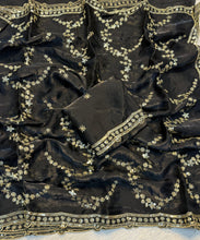 Load image into Gallery viewer, Blooming Function Wear Silk Handwork Fancy Designer Saree With Elegant Blouse Piece