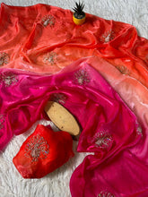 Load image into Gallery viewer, Imaginative Function Wear Pure Soft Silk Beads Sequence n Zari Work Designer Saree With Blouse Piece