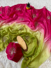 Load image into Gallery viewer, Imaginative Function Wear Pure Soft Silk Beads Sequence n Zari Work Designer Saree With Blouse Piece