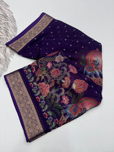 Load image into Gallery viewer, Luxury Festive Wear Pure Soft Silk Zari Border Unique Print Fancy Saree For Women