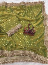 Load image into Gallery viewer, Alverina Wedding Wear Silk Jacquard Butti n Heavy Lace Work Fancy Designer Saree For Women