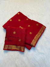 Load image into Gallery viewer, Incredible Festive Wear Pure Viscose Silk Jacquard Border Saree With Matching Blouse Piece