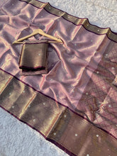 Load image into Gallery viewer, Incredible Wedding Wear Banarasi Soft Silk Handstone Work Stunning Pallu n Jacquard Border Saree With Blouse Piece