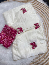 Load image into Gallery viewer, Desiring Function Wear Chinnon Silk Handwork Border Designer Saree With Blouse Piece