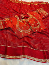 Load image into Gallery viewer, Excellent Party Wear Viscose Georgette Embroidery Work Stitched Blouse With Saree