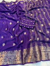 Load image into Gallery viewer, Opulent Festive Wear Viscose Jacquard Weaving Work Fancy Designer Saree With Blouse Piece