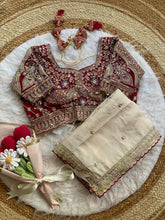 Load image into Gallery viewer, Outstanding Wedding Wear Silk Sequence n Embroidery Work Butti Desginer Saree With Stitched Blouse