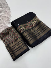 Load image into Gallery viewer, Entrancing Function Wear Pure Soft Silk Jacquard Border n Heavy Mirror Lace Work Rich Pallu Fancy Designer Saree