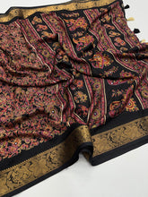 Load image into Gallery viewer, Delightful Festive Wear Pure Soft Silk Jacquard Border Mirror Work Fancy Designer Saree With Blouse Piece