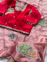 Load image into Gallery viewer, Gratifying Function Wear Silk Sequence Work n Flower Butti Arco Border Desginer Saree For Ocassion
