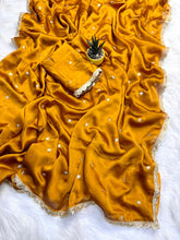 Load image into Gallery viewer, Effervescent Party Wear Pure Soft Rangoli Silk Sequence Work Border Fancy Designer Saree
