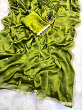 Load image into Gallery viewer, Effervescent Party Wear Pure Soft Rangoli Silk Sequence Work Border Fancy Designer Saree