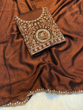 Load image into Gallery viewer, Breathtaking Wedding Wear Pure Soft Rangoli Silk Embroidery Work Saree With Elegant Blouse Piece