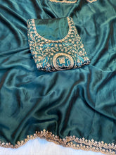 Load image into Gallery viewer, Breathtaking Wedding Wear Pure Soft Rangoli Silk Embroidery Work Saree With Elegant Blouse Piece