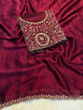 Load image into Gallery viewer, Breathtaking Wedding Wear Pure Soft Rangoli Silk Embroidery Work Saree With Elegant Blouse Piece