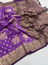 Load image into Gallery viewer, Incomparable Function Wear Pure Silk Jacquard Border Printed Rich Pallu n Mirror Work Fancy Designer Saree