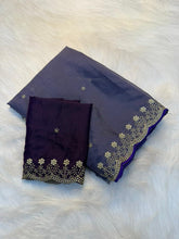 Load image into Gallery viewer, Exquisite Wedding Wear Pure Soft Georgette Silk Embroidery n Cut Work Designer Saree For Women