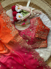 Load image into Gallery viewer, Exuberant Function Wear Soft Silk Heavy Embroidery n Aarco Work Designer Saree With Stitched Blouse