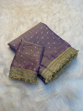 Load image into Gallery viewer, Heritage Wedding Wear Silk Jacquard Butti n Heavy Lace Work Fancy Designer Saree For Women