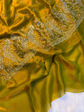Load image into Gallery viewer, Regal Party Wear Silk Beads Hand Work Saree With Matching Blouse Piece