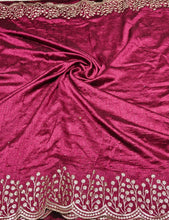 Load image into Gallery viewer, Regal Festive Wear Silk Embroidery Work n Heavy Border Saree