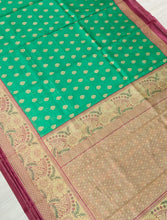 Load image into Gallery viewer, Festive Wear Banarasi Silk Jacquard Border Saree With Blouse Piece