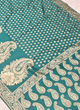 Load image into Gallery viewer, Festive Wear Banarasi Silk Jacquard Border Saree With Blouse Piece
