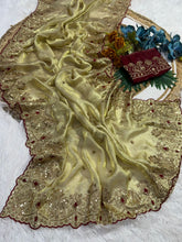 Load image into Gallery viewer, Prettiest Wedding Wear Silk Embroidery n Sequence Work Saree For Occasion