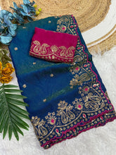 Load image into Gallery viewer, Prettiest Wedding Wear Silk Embroidery n Sequence Work Saree For Occasion