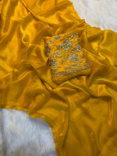 Load image into Gallery viewer, Attractive Wedding Wear Silk Designer Saree With Beads Heavy Work Blouse Piece