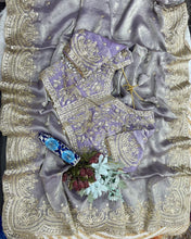 Load image into Gallery viewer, Excellent Wedding Wear Chiffon Embroidery n Sequence Work Designer Saree With Stitched Blouse