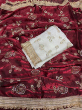 Load image into Gallery viewer, Stunning Festive Wear Soft Sattin Silk Sequence Work Designer Saree With Contrast Blouse Piece