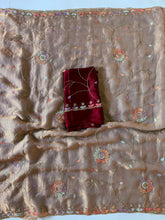 Load image into Gallery viewer, Desirable Party Wear Chiffon Silk Embroidery n Sequence Work Fancy Saree With Blouse Piece